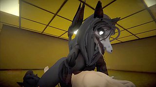 Halloween with SCP characters in a wild three-way animation featuring a sexy futa mom