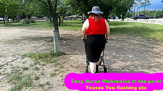 Sexy Nurse Vicki Walks in Park Flashing and Teasing You