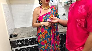 Stepmom Teaches Stepson How to Use Female Condom - Hot Indian Kitchen Sex & Creampie