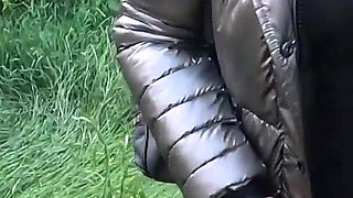 A Lot of Cum on My Shiny Down-jacket From the Gardener 270