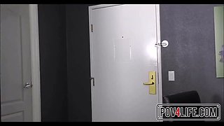 Hardcore petite brazilian teen who was passing out flyers point of view