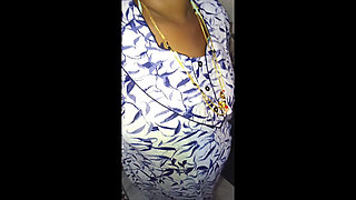 Telugu Bigboobs Puffy Nipples Aunty Full Romance with Stepbrother in Kitchen Dirty Talks