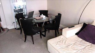 Amateur brunette devyn toys her big pussy in the office