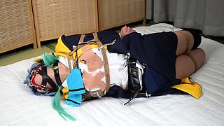 Cosplayer try Hard Hogtied