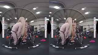 VR GROUP SEX IN THE GYM WITH DOLLY LEIGH, EMILY WILLIS & EMMA STARLETTO