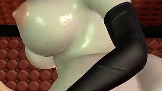 BBW Lady Dimitrescu riding her man slave cowgirl style
