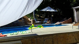 Lexi Bloom Sexy Coed Tied up and Fucked Poolside and Gets Facial