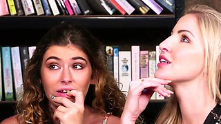 CFNM classy handjob teacher teaches babe