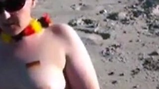 German Amateur Couple's Beach Adventure