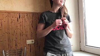 Russian Step Sister Gets Wet Pussy Creamed By Brother Before First Date - Real Amateur Homemade Sex