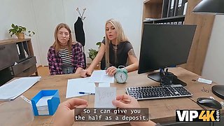 Vip4k. naughty blonda lesbian didn’t watch a problem to nail on a job casting in front of her gf