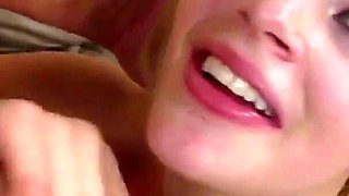Ally sucks and fucks his cock that cums on her face