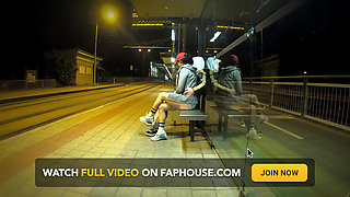 Really Risky Sex at a Bus Stop with a Young Stepsis That Ends with an Orgasm and a Cumshot