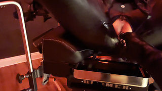 The Baroness Noir punishes her slave with a steel dildo