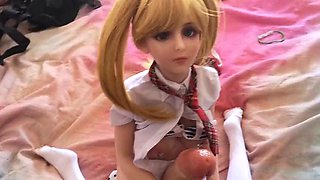 Mini sex doll sex slave does bdsm
