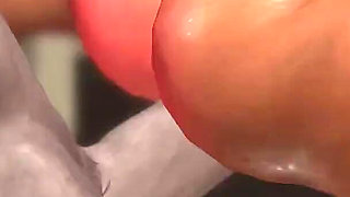 Fuck Machine & Crazy Sex. Male Android Plays with a Horny Girl in Restraints