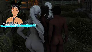 Skyrim B and L mod - Going out and fucking a hot goth Vampire and having an orgy
