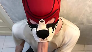 Top With A Big Dick Pissed On A Young Guy In The Toilet