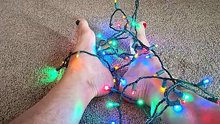 Got horny while filming my feet next to my Christmas tree