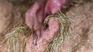 Big Load of Pee From Hairy Pussy