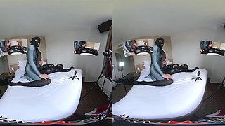 Nora Fox Leotard and Black Pantyhose - NylonXtreme