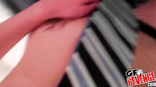 Flexible hottie Kiera Winters is touching her hungry shaved pussy