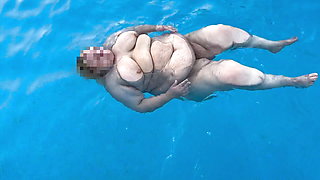 SSBBW goes skinny dipping in the Spanish sun