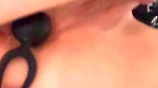 Teen Takes Panties off and Have a Risky Play with Anal Plug in Public