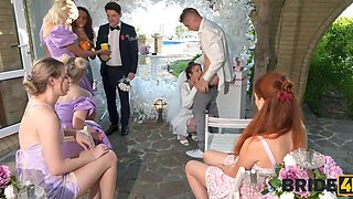 To Pay Back To Her Cheating Fiancé, a Sexy Bride Indulges In Public Sex With the Master Of Ceremony