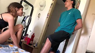 Step Sister Caught in Room - Brother Fucks Her Hard - Venezuelan Latina Creampie