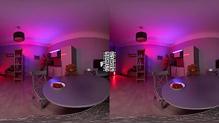 Monica Eating Strawberries And Stripping In Kitchen - PlushiesVR