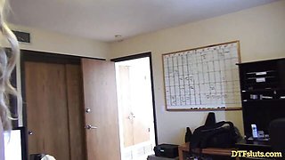 DTFsluts featuring James Deen and Sarah Jessie's blonde movie