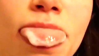 Blowjob Without Hands From a Beauty, with Cum on a Juicy Butt