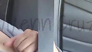 Risky Public Masturbation Inside the Taxi Non-tinted