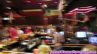 Teen lez kissing at club