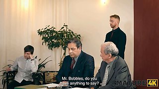 Watch mature with big tits cheating wife get rammed by gardener in front of cuckold hubby