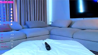Blonde tight pussy babe solo toy fun in glamour masturbation