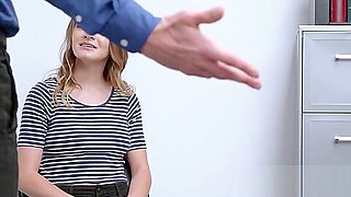 Shoplifter teen 18+ Get What She Deserves at the Office With Horny Officer