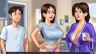 Neighbor mom Diane gives a steamy breastfeeding session in summertime saga