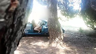 Amateur with Glasses Outdoor Blowjob Facial