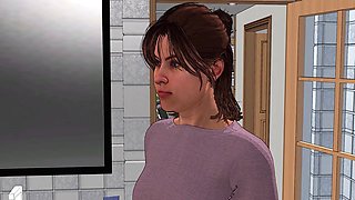 Hot American maid Lucy gets banged hard by her boss in the kitchen