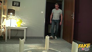 Threesome sex in crazy Fake Hostel