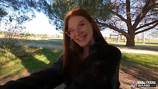 Redhead Teen Jane Rogers Gets Fucked Hard in Porn Casting - PAWG with Glasses Takes Big Dick