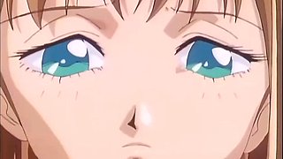 Busty anime teen screams as she drips cum