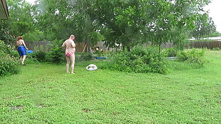 Silly Sissy Slut and Mistress V Hose Play