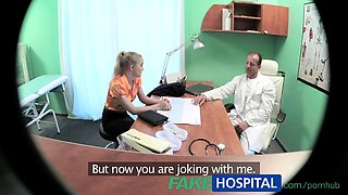 Horny Doctor pounds his hot blonde boss's tight pussy in the office