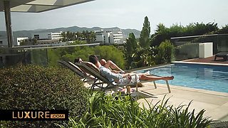 Poolside Threesome with Clara Mia and Popiense Mary