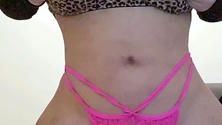 Glamour babe with big boobs masturbates in lingerie