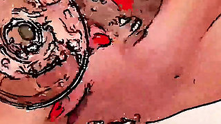Sperm Drain 9. French MILF. Pee Drinking. Anal Creampie. Cartoon Effect.