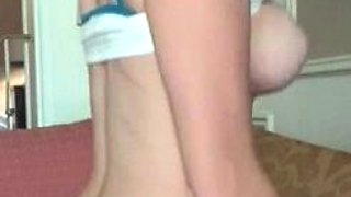 Lovely Amateur teen brunette masturbating outdoor